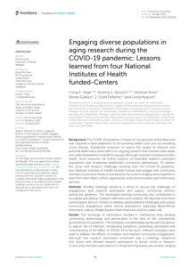 Engaging diverse populations in aging research during the COVID-19 pandemic: Lessons learned from four National Institutes of Health funded-Centers